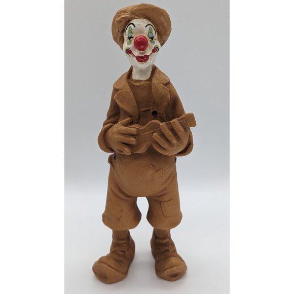 Vintage 1978 Andreoli Clown Poly-resin Figurine 10” Playing Guitar Circus Art - Picture 1 of 15